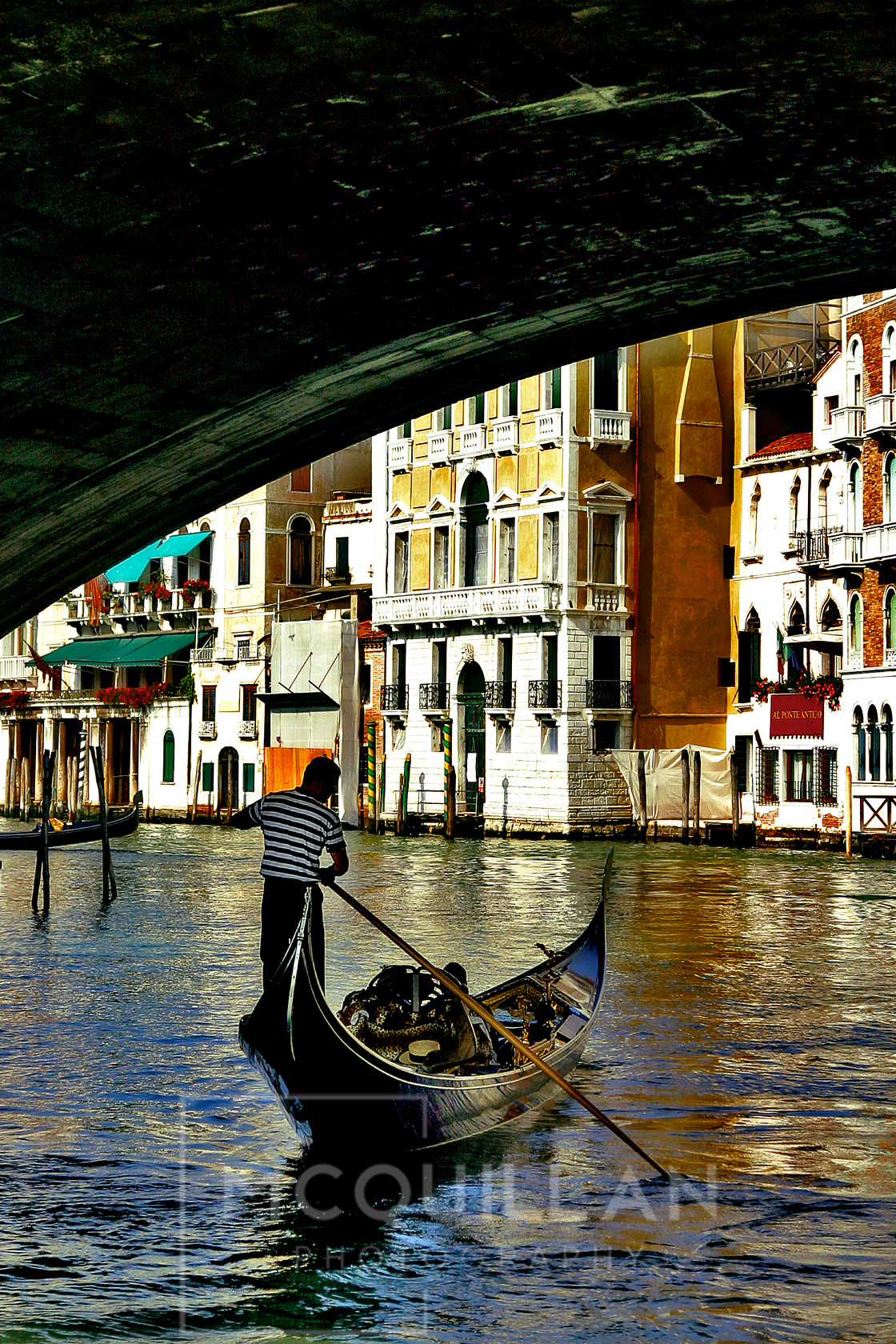 Gondola Man 
 ROOM FOR TEXT 
 Keywords: Italy,Venice,Gondola,man,Canal,rialto,Bridge,Ponte, grand Canal,tourist